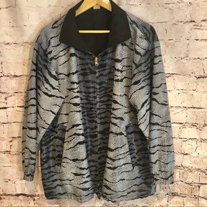 Women’s Animal Print Windbreaker Jacket, Size 18XL